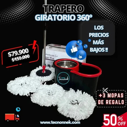 Trapeador Giratorio 360° Autoescurrible - Imagen 1